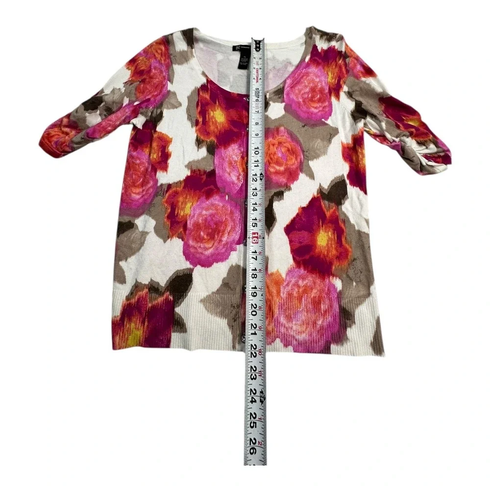 INC‎ International Concepts Womens Cardigan Sweater XL Floral Print Button Front